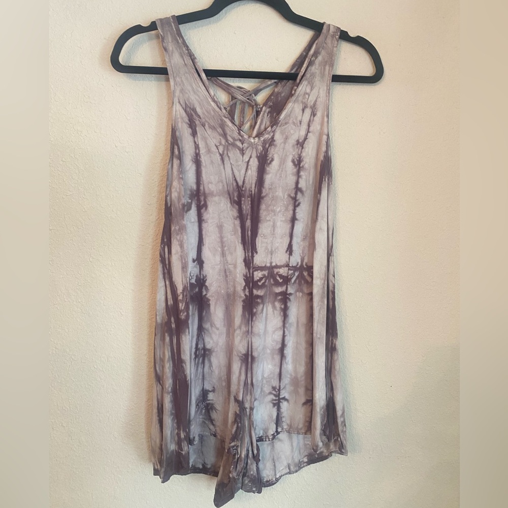 Grey Tie-Dye Romper